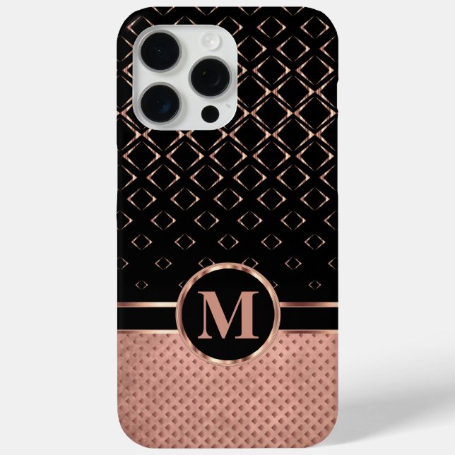 Diamond Design Rose Gold und Black Case-Mate iPhone Hülle (Rückseite)