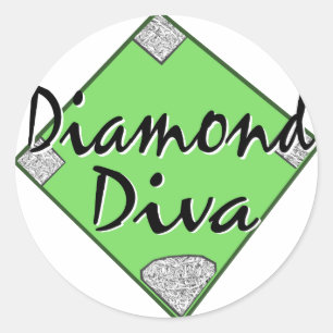 Diamond Diva Softball Runder Aufkleber