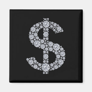 Diamond Dollar Sign Bling Magnet