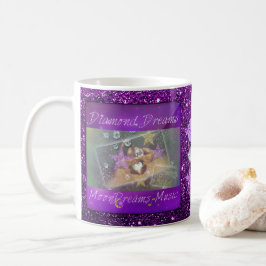 Diamond Dreams Lila Imitate Glitzer Kaffeetasse