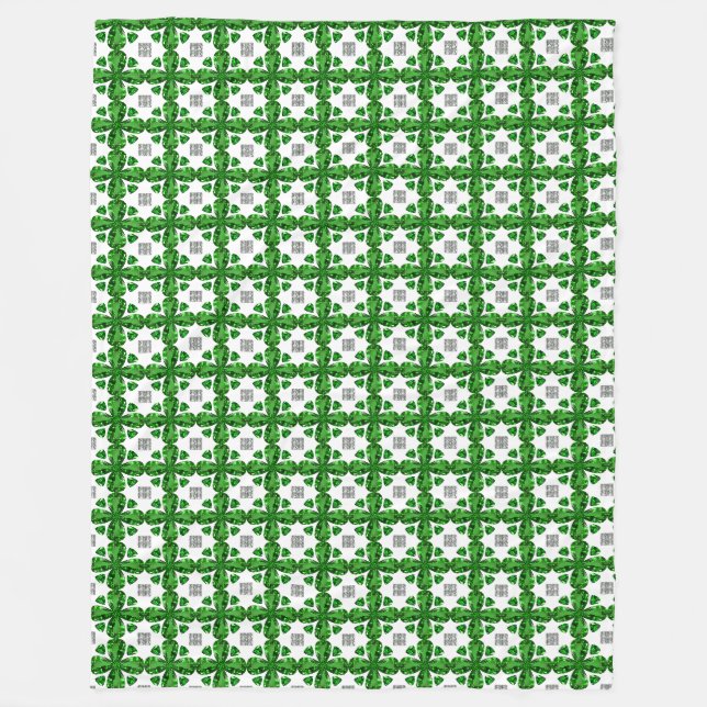 Diamond & Emerald Gemstone Art, grün Fleecedecke (Vorderseite)