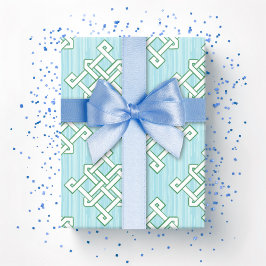 Diamond Endless Knot in Green and Aqua Geschenkpapier