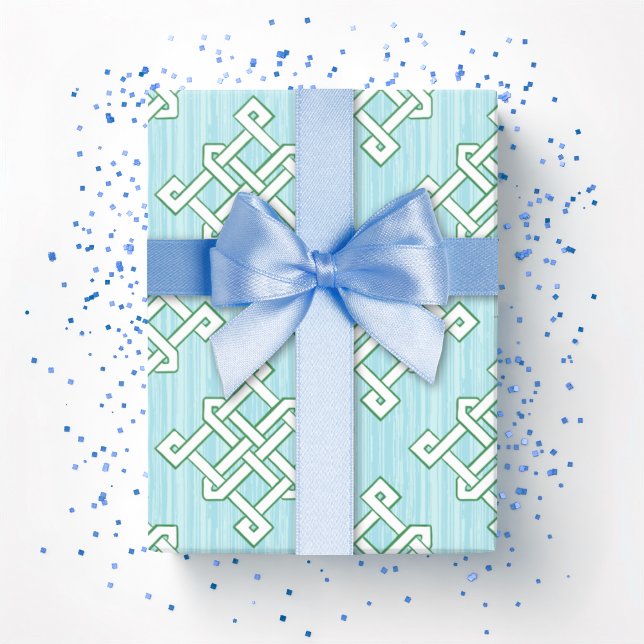 Diamond Endless Knot in Green and Aqua Geschenkpapier (Von Creator hochgeladen)