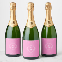 Diamond-Floral Monogram Pink Wedding