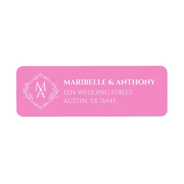 Diamond Floral Monogram Pink Wedding Return Addons (Vorne)