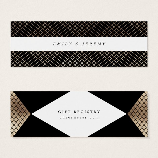 Diamond Geometric Black Gold Gatsby Gift Registry (Vorne & Hinten)