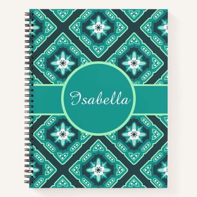 Diamond Geometric Floral Notizbuch (Vorderseite)
