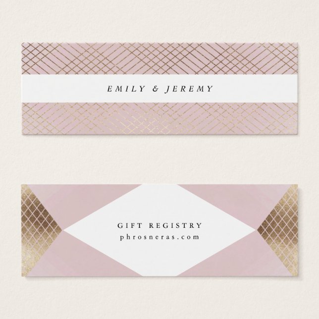 Diamond Geometric Pink Gold Gatsby Gift Registry (Vorne & Hinten)
