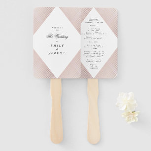 Diamond Geometric Pink Gold Gatsby Wedding Fächer