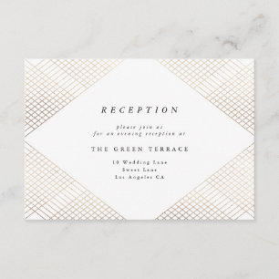 Diamond Geometric White Gold Gatsby Empfang Card Begleitkarte