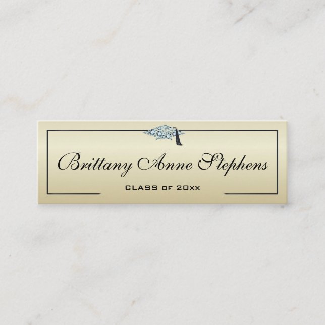 Diamond gestufte Gold Calling Card Telefonnummerkarte (Vorderseite)