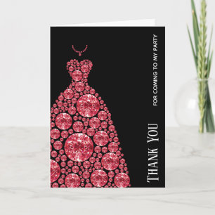 Diamond Glam Gown Dress Dankeskarte