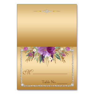 Diamond Glitzer Blume Platzkarte Tischnummer