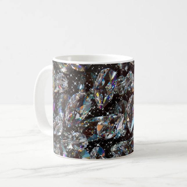 Diamond Glitzer Sparkle Elegant Kaffeetasse (Vorderseite Links)