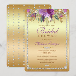 Diamond Glitzer Watercolor Blume Brautparty Einladung