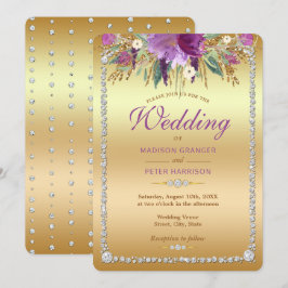 Diamond Glitzer Watercolor Blume Hochzeit Einladung