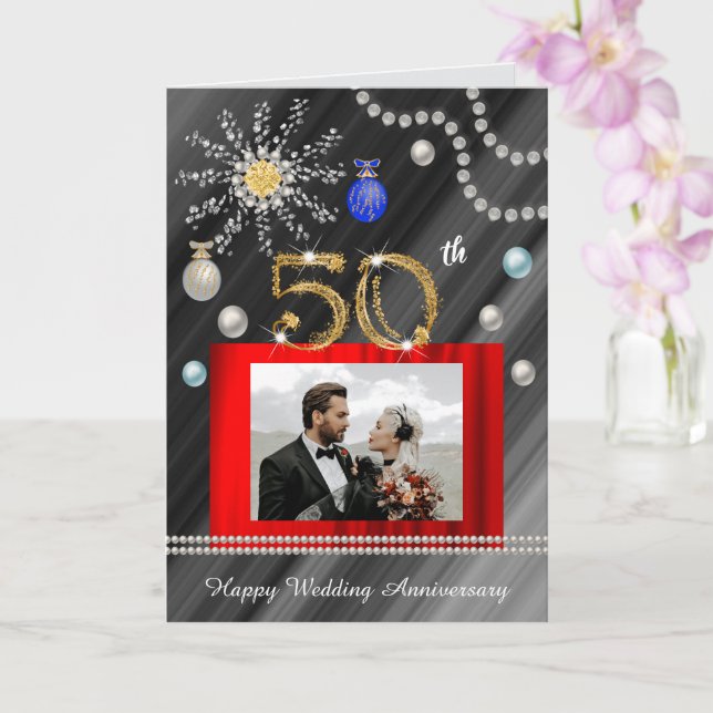Diamond Golden 1. Hochzeitstag Karte (Orchidee)