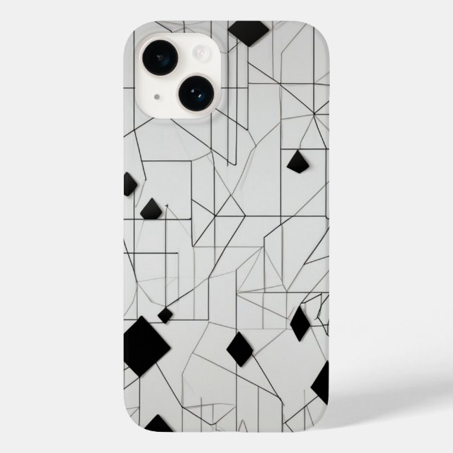 Diamond Grid Line Art Case-Mate iPhone 14 Hülle (Rückseite)