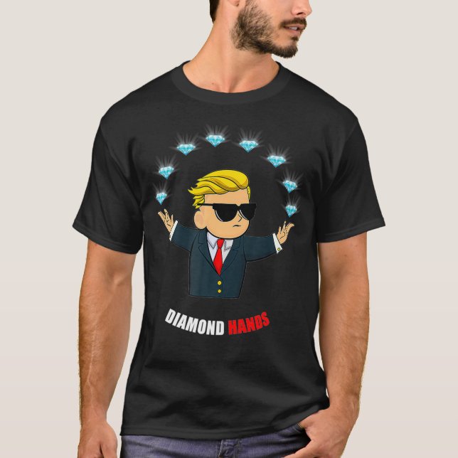 Diamond HandPlay Wall Street Bets Mascot T-Shirt (Vorderseite)