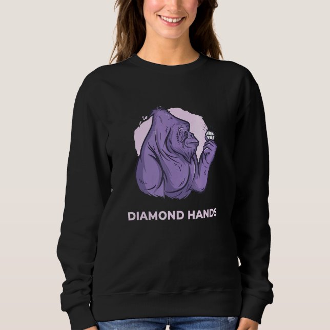 Diamond Hands Millionaire Feg Token Hodl Gorilla H Sweatshirt (Vorderseite)