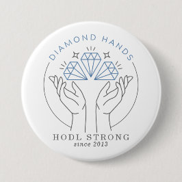 Diamond Hands Stock & Crypto Trader Funny Button