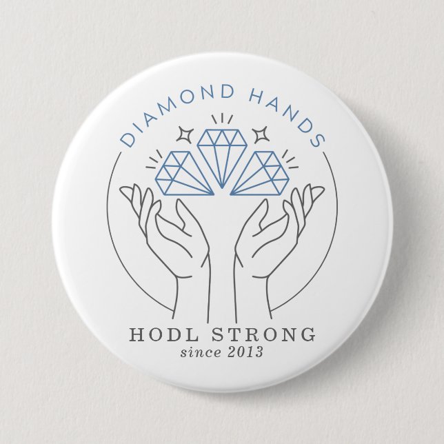 Diamond Hands Stock & Crypto Trader Funny Button (Vorderseite)