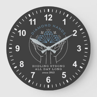 Diamond Hands Stock & Crypto Trader Funny Große Wanduhr