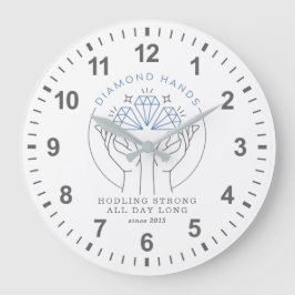 Diamond Hands Stock & Crypto Trader Funny Hodl Große Wanduhr
