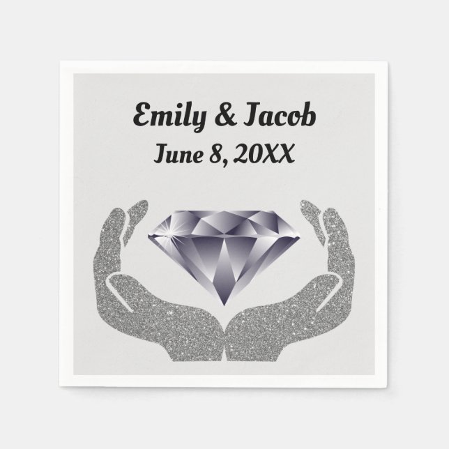Diamond Hands Wedding Paper Napkin Serviette (Vorderseite)