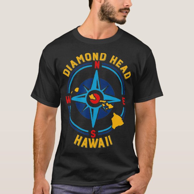 Diamond Head Hawaii Compass Rose T-Shirt (Vorderseite)