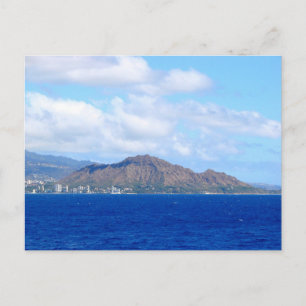 Diamond-Head-Krater mit dramatischen Wolken Oahu Postkarte