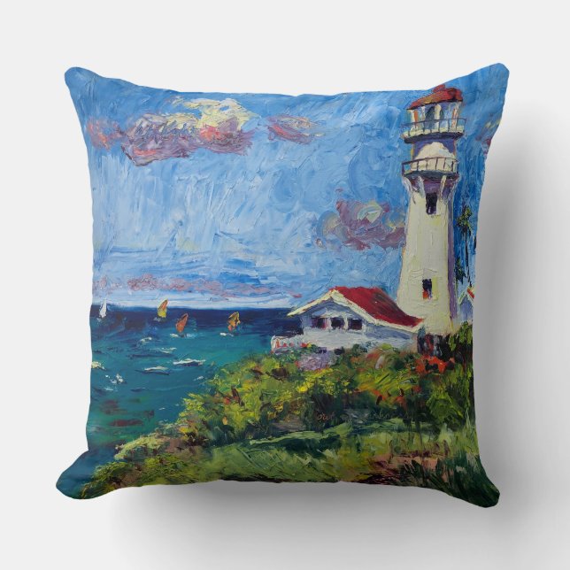 Diamond Head Lighthouse Hawaii pillow Kissen (Vorderseite)