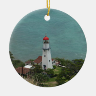 Diamond Head Lighthouse Keramik Ornament