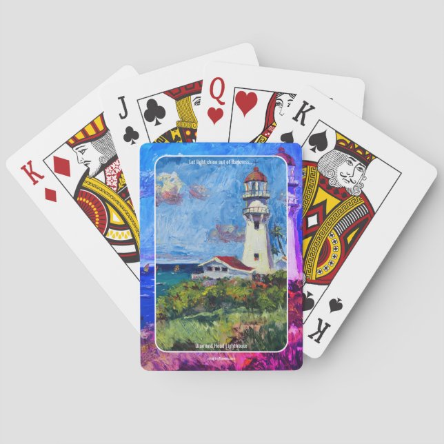 Diamond Head lighthouse Playing Cards Spielkarten (Rückseite)