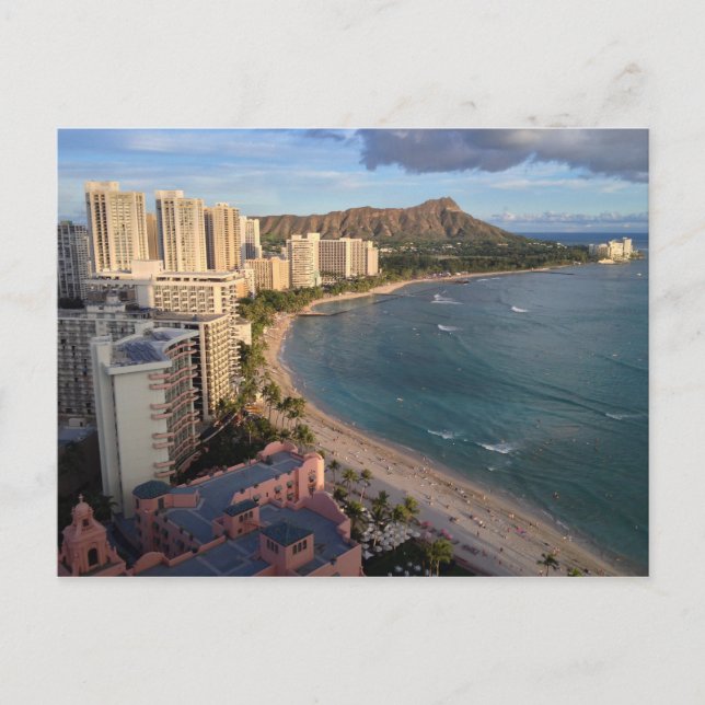 Diamond Head, Waikiki Beach, Hawaii Postkarte (Vorderseite)