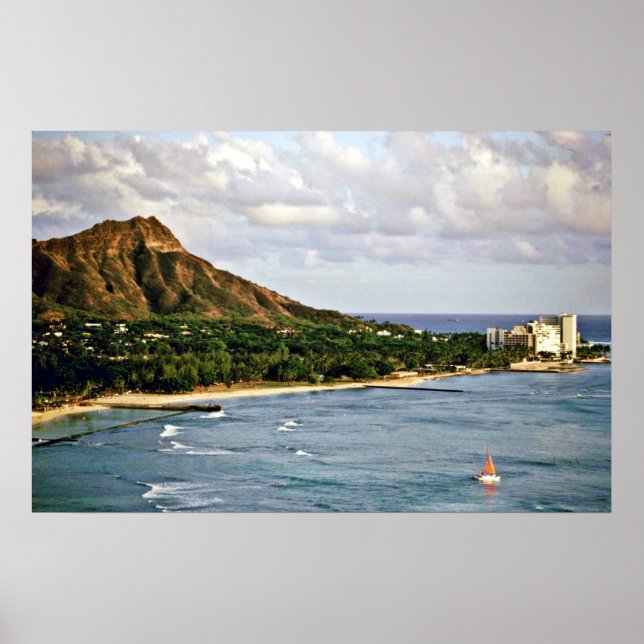 Diamond Head - Waikiki Beach, Oahu Poster (Vorne)