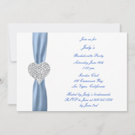 Diamond Heart Blue Junggeselinnen-Abschied Einladu Einladung