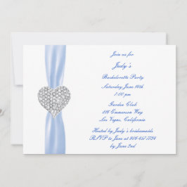 Diamond Heart Blue Junggeselinnen-Abschied Einladu Einladung