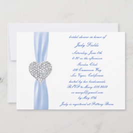 Diamond Heart Blue Wedding Brautparty Einladung