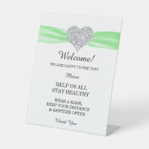 Diamond Heart Green Ribbon Hochzeitssicherheit