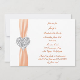 Diamond Heart Orange Junggeselinnen-Abschied Einla Einladung