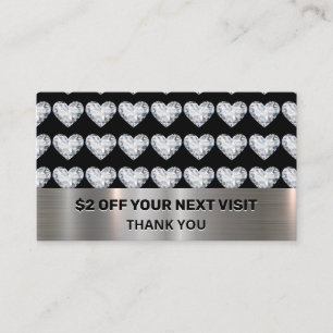 Diamond Heart Pattern Diskontkarte Visitenkarte