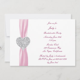 Diamond Heart Pink Junggeselinnen-Abschied Einladu Einladung