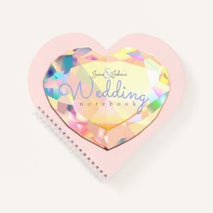 Diamond Heart Pink Wedding Notes Notizbuch