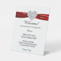 Diamond Heart Red Ribbon Hochzeitssicherheit