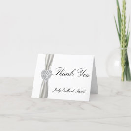 Diamond Heart White Wedding Dankeschön Karte