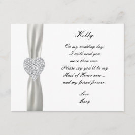 Diamond Heart White Wedding Trauzeugin Card Einladung