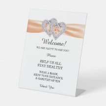 Diamond Hearts Orange Ribbon Wedding Safety