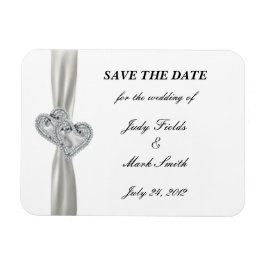 Diamond Hearts White Wedding speichern das Date Ma Magnet