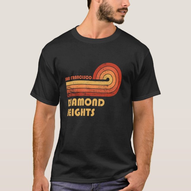 Diamond Heights San Francisco California Retro Vin T-Shirt (Vorderseite)